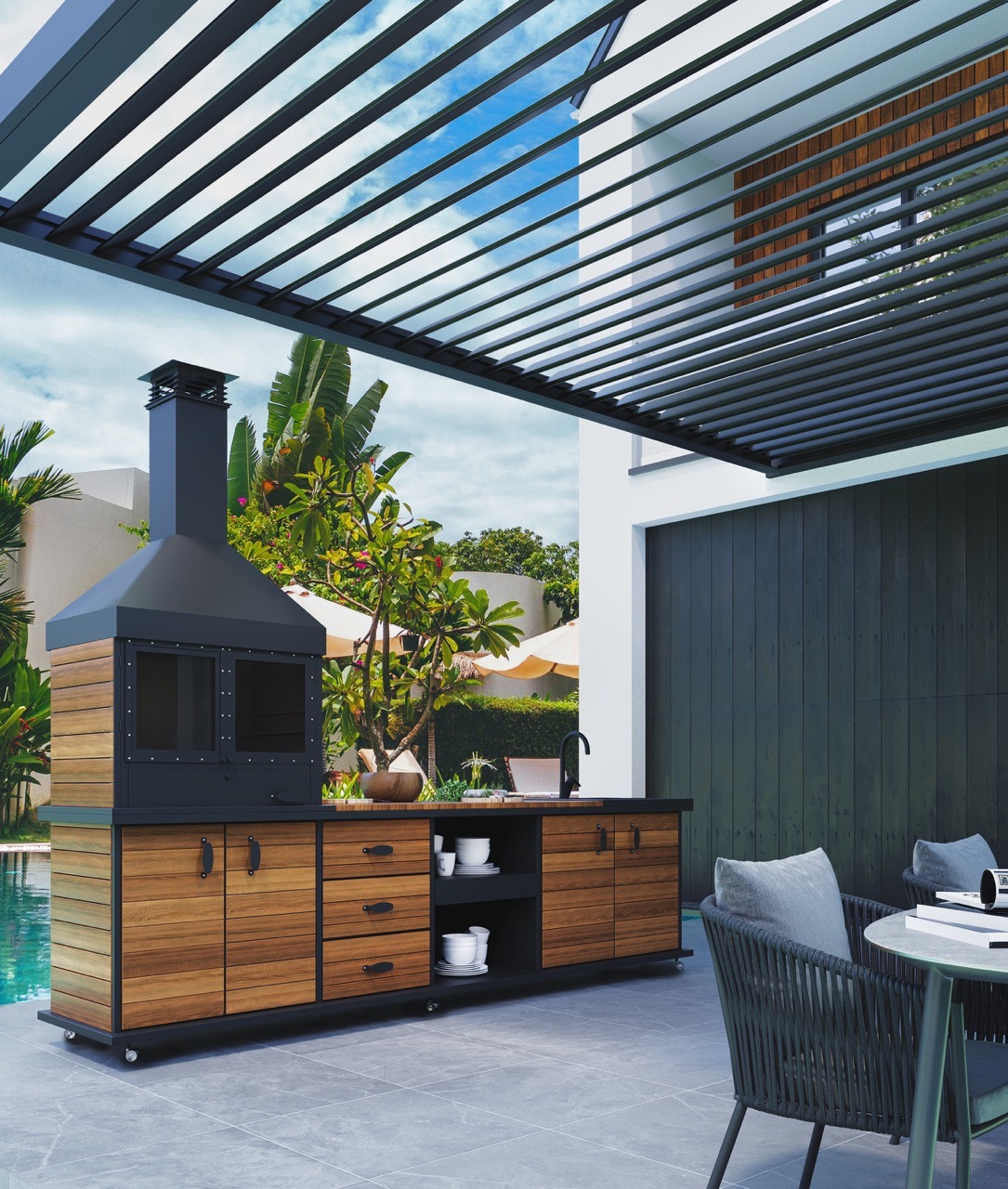 Kapaklı Tezgahlı Barbekü