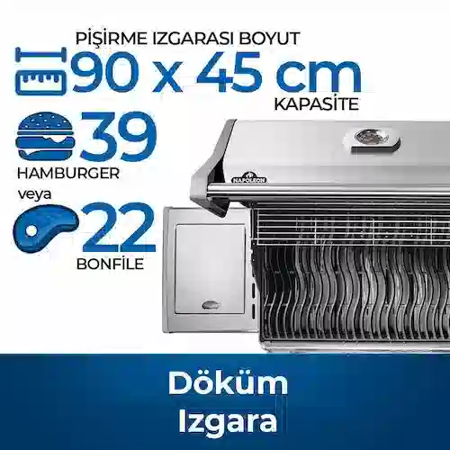 Napoleon Rogue Xt 625 SIB Gazlı Barbekü Mangal: 5 Brülör ve 800°C Sizzle Zone Gücü