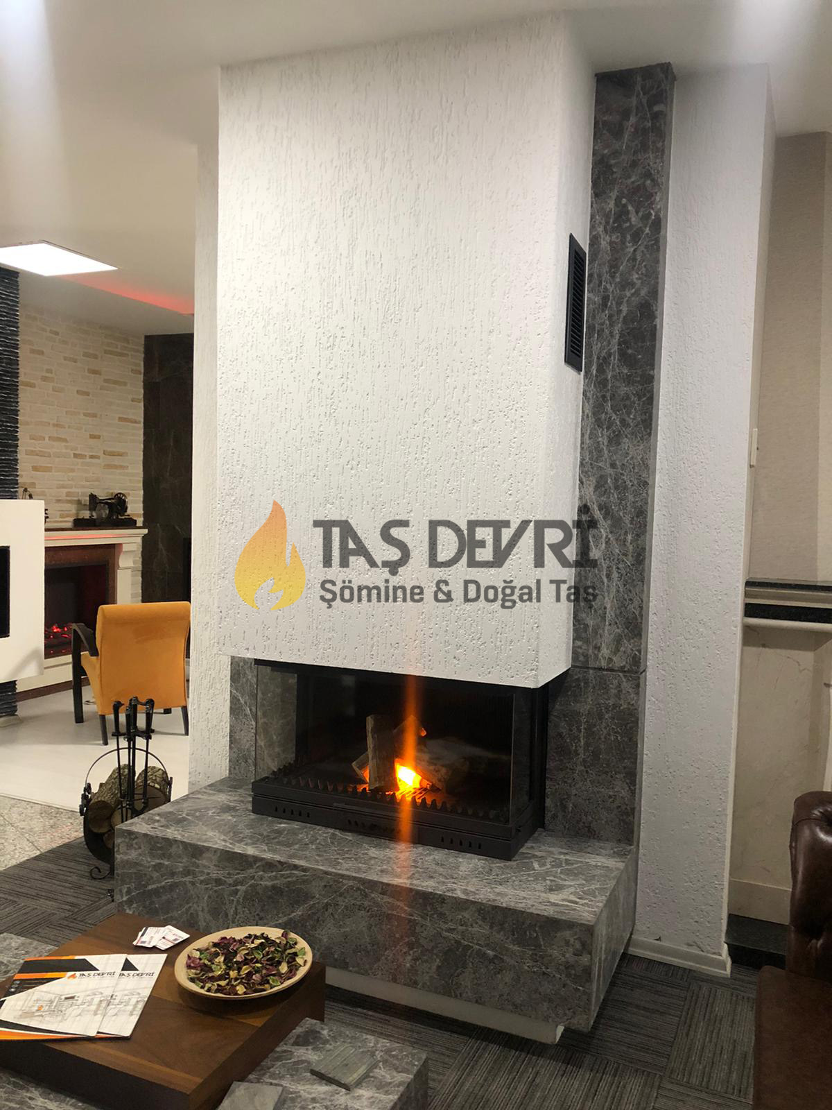 Üç Açık Odunlu Şömine 3